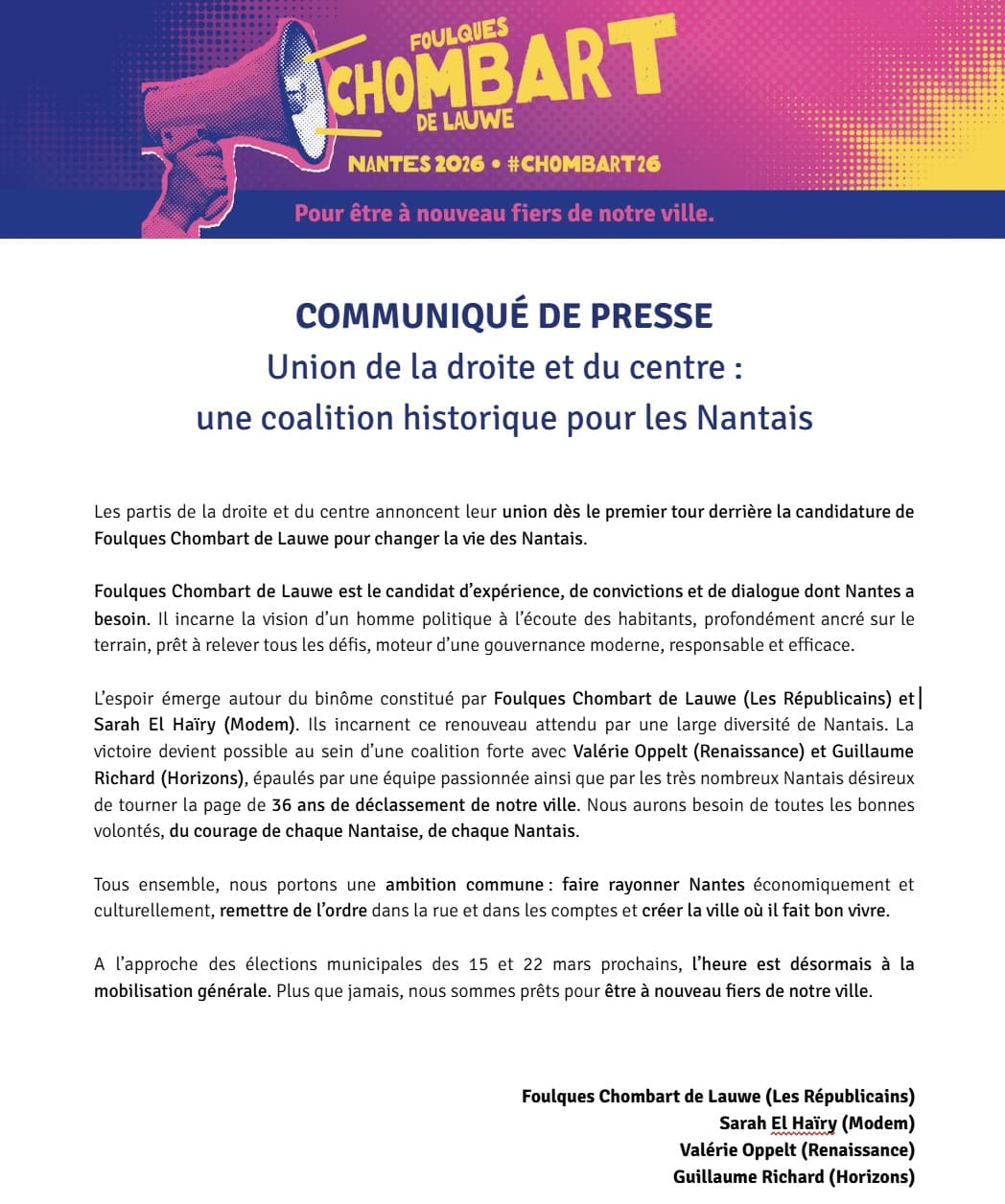 Union-de-la-droite-coalition-centre-nantes-municipales Foulques Chombart infinement nantes